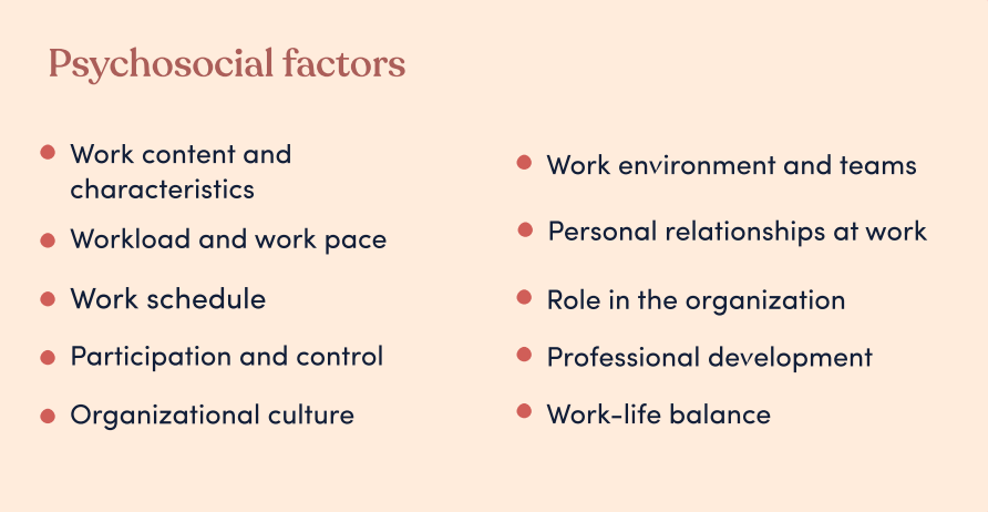 psychosocial risks and mental health at work