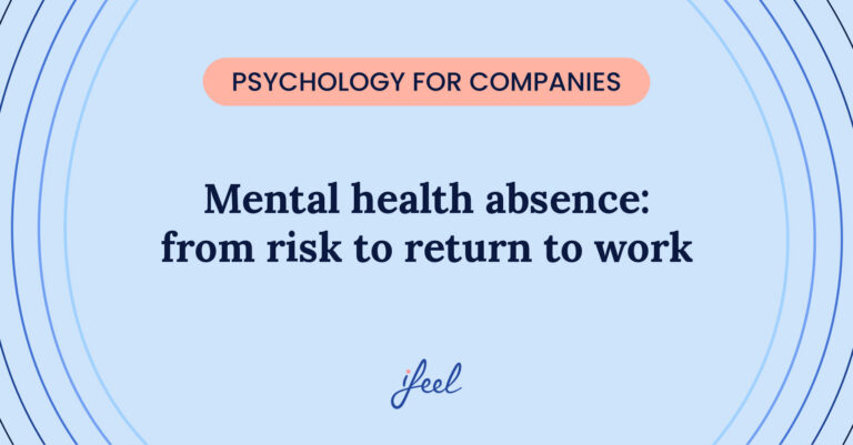 Banner about mental health absence, from risk to return to work.